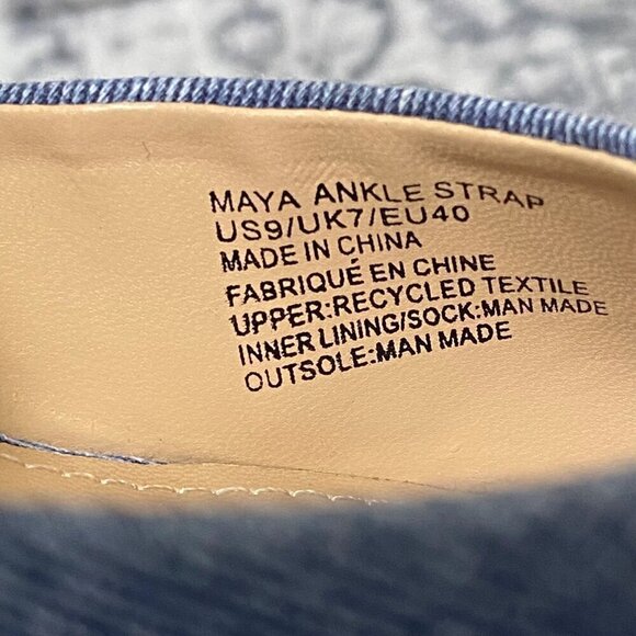 Just Fab Maya Ankle Strap in Blue Denim Size 9 - Picture 5 of 5